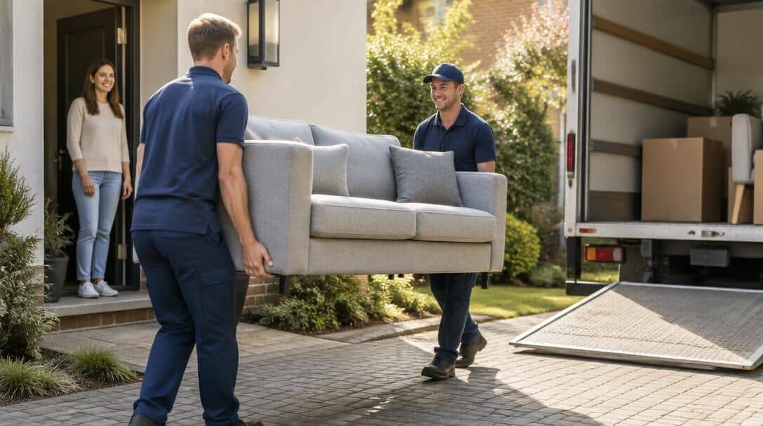 1080x600 Removal workers carry a sofa into a house